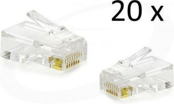 UTP connector 20 stuks RJ45 met metalen bescherming (Cat5e)