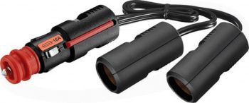 ProCar 2x 8A Sigarettenaansteker plug splitter met 2 12-24V poorten / zwart - 0,75mm