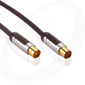 Profigold - Coax kabel - High Performance Antenna Interconnect - Coax male - Coax female - 5m - Zwart 